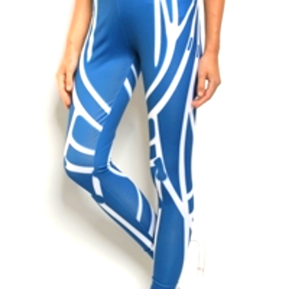 LEGGINGS 😍FABRIC & FABRIC Blue Abstract Leggings🐱 - Picture 3 of 3